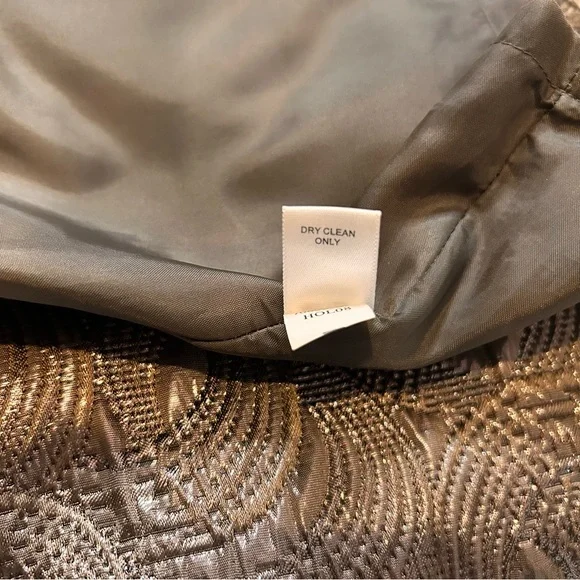 Banana Republic Elegant Gold Brocade Cocktail Dress - Size Petite 6 - Picture 6 of 7